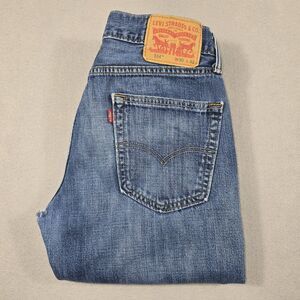 Levi's 514 Fitted Straight Leg Men's Jeans Size 30x30 Distressed Blue Denim